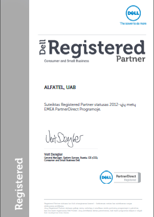 ALFATEL UAB - registruotas DELL partneris